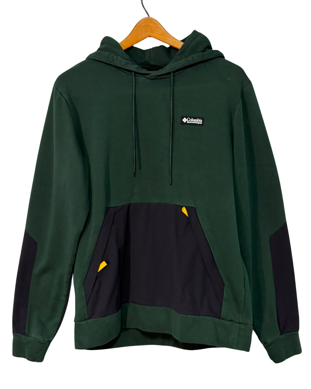 Columbia Men's Sz M Ballistic Ridge Hoodie Sweatshirt Zip Pocket Dark Green Knit